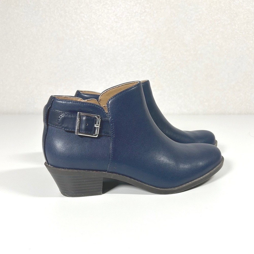 Vionic Millie navy blue leather buckle heel ankle booties size 6.5 classic‎ - Picture 3 of 9